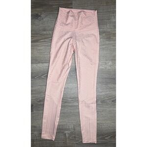 Electric Yoga Women's Pink Gold Foil Polka‎ Dot High Waist Leggings Gym Yoga XS